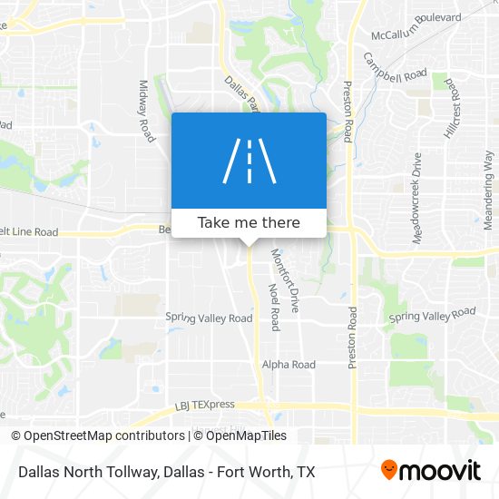 Mapa de Dallas North Tollway