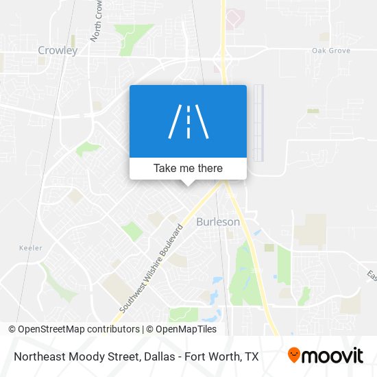 Northeast Moody Street map