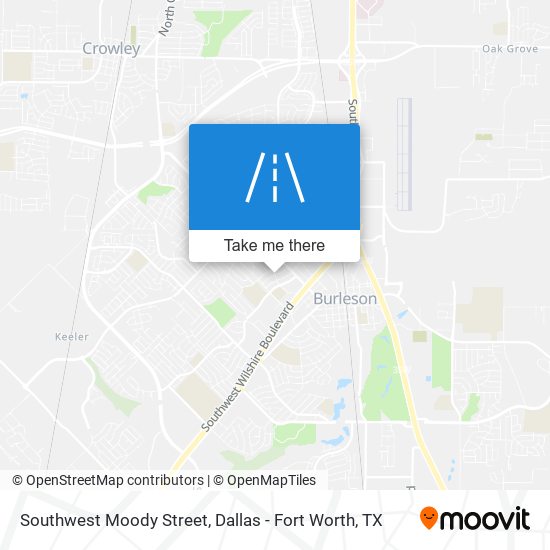 Mapa de Southwest Moody Street