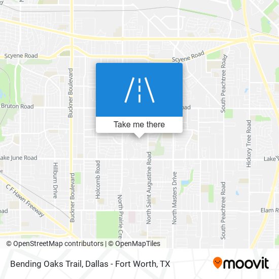Bending Oaks Trail map