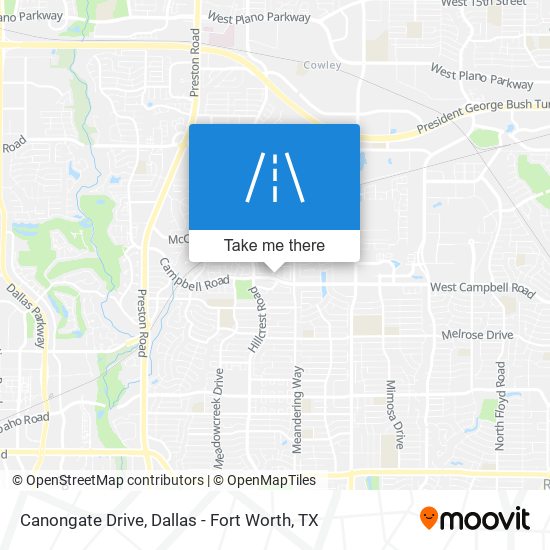 Canongate Drive map