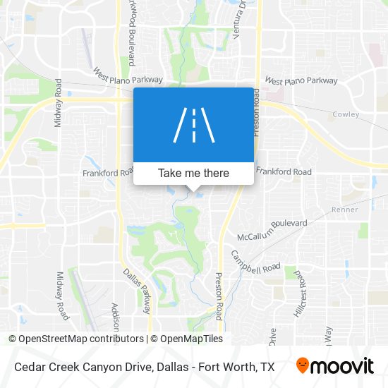 Mapa de Cedar Creek Canyon Drive