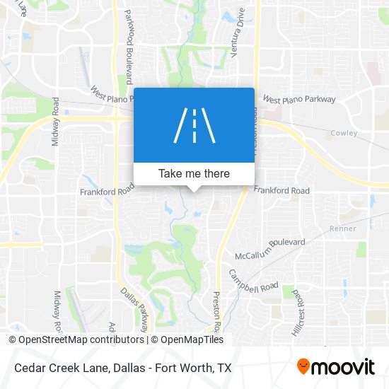 Mapa de Cedar Creek Lane