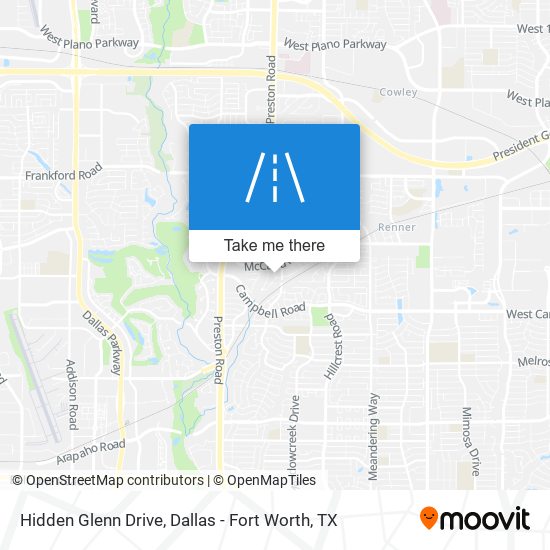 Hidden Glenn Drive map