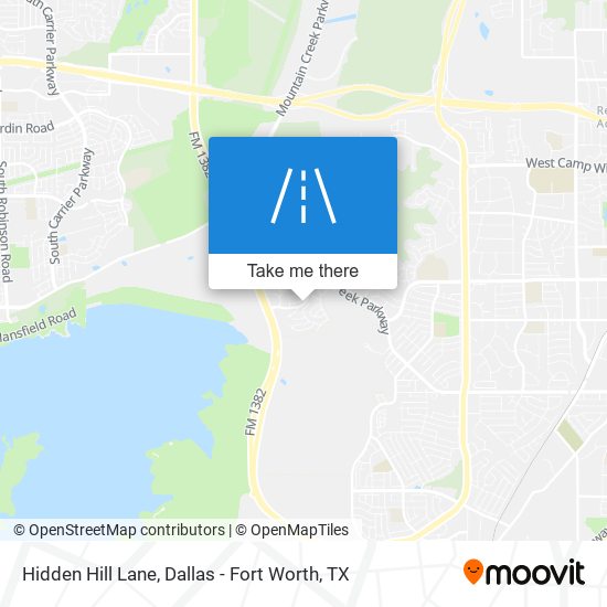 Hidden Hill Lane map