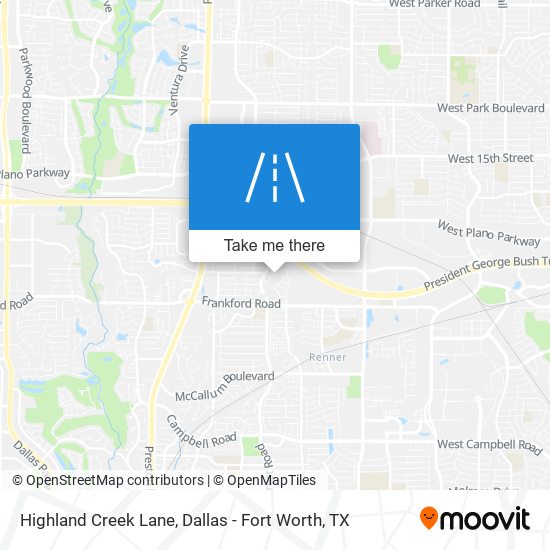 Highland Creek Lane map