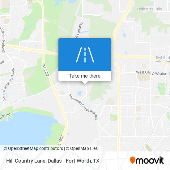 Hill Country Lane map