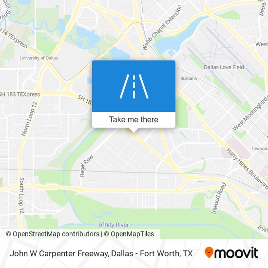 John W Carpenter Freeway map