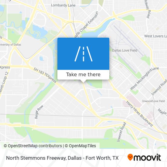 North Stemmons Freeway map