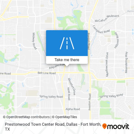 Prestonwood Town Center Road map