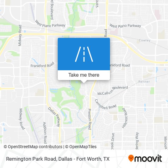 Remington Park Road map