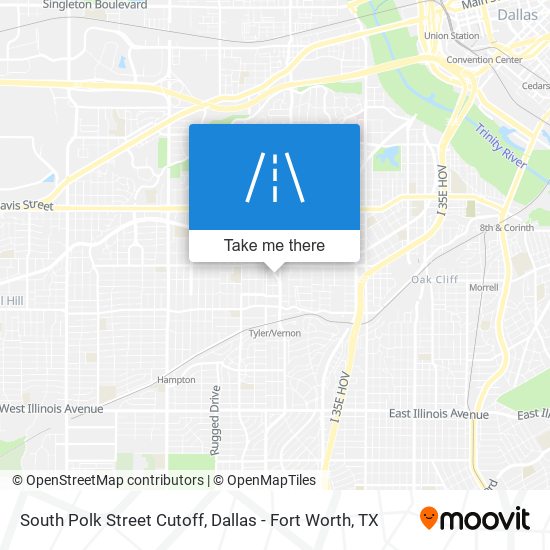 South Polk Street Cutoff map
