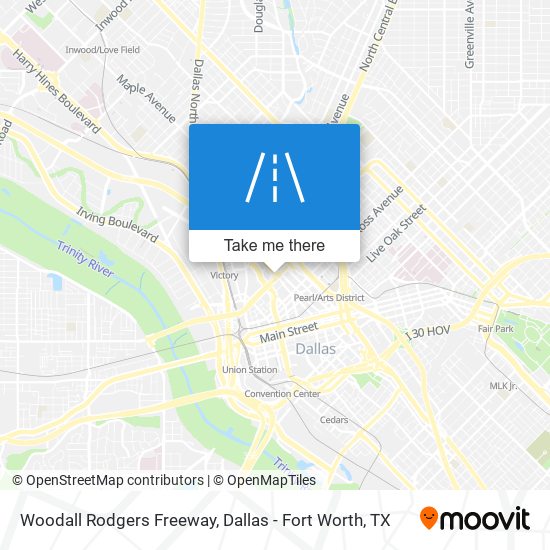 Woodall Rodgers Freeway map