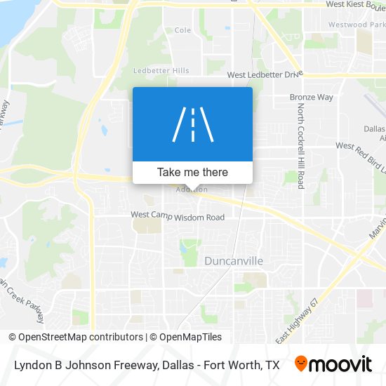 Mapa de Lyndon B Johnson Freeway