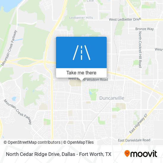 Mapa de North Cedar Ridge Drive