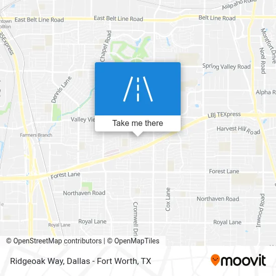 Ridgeoak Way map