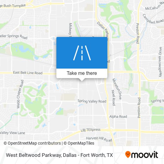 West Beltwood Parkway map