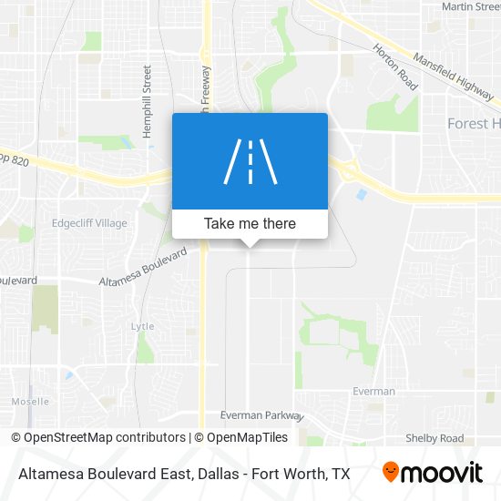 Altamesa Boulevard East map