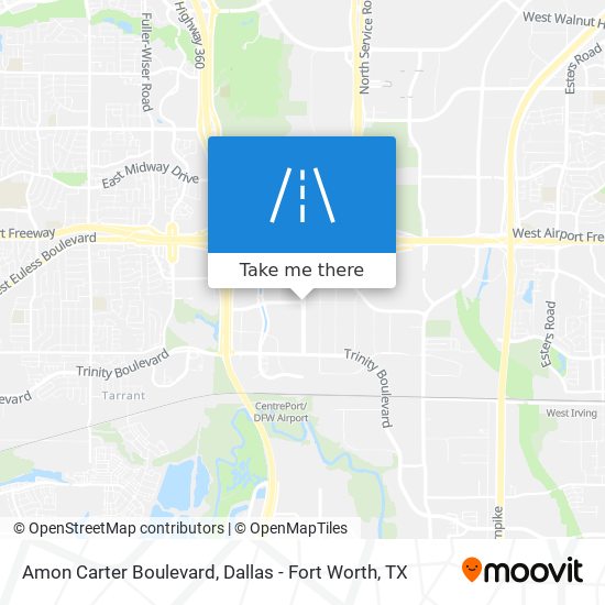 Amon Carter Boulevard map