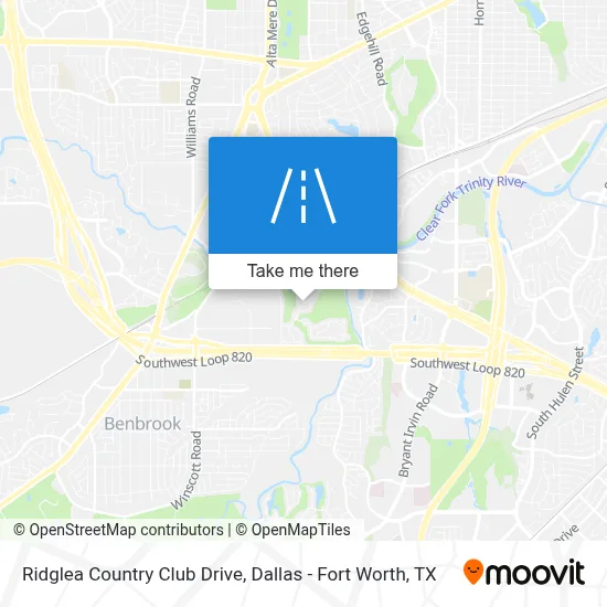 Ridglea Country Club Drive map