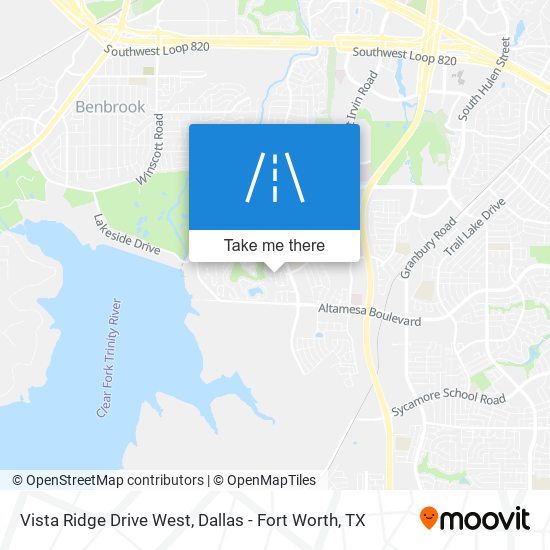 Vista Ridge Drive West map