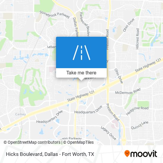 Hicks Boulevard map