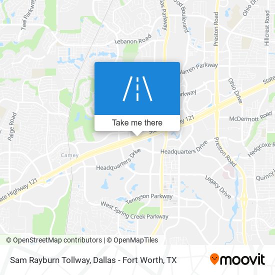 Mapa de Sam Rayburn Tollway