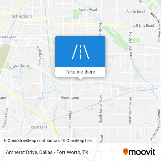 Amherst Drive map
