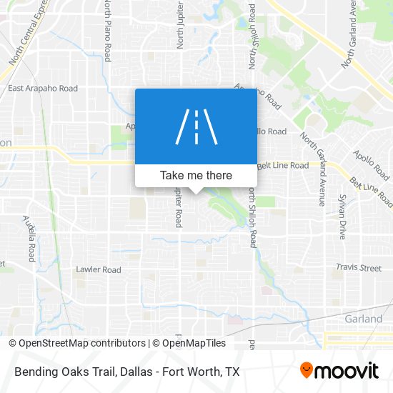 Bending Oaks Trail map