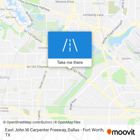 Mapa de East John W Carpenter Freeway