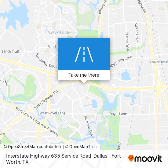 Interstate Highway 635 Service Road map