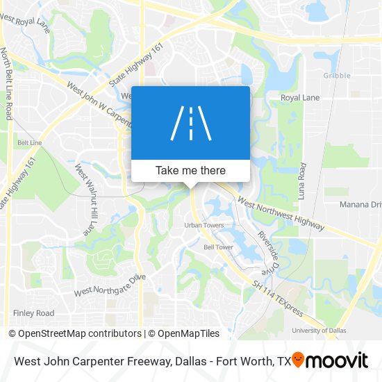 West John Carpenter Freeway map