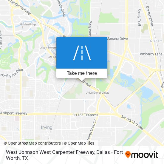Mapa de West Johnson West Carpenter Freeway