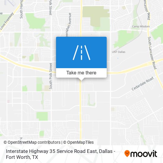 Interstate Highway 35 Service Road East map
