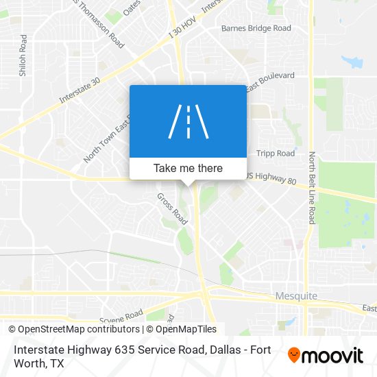 Mapa de Interstate Highway 635 Service Road