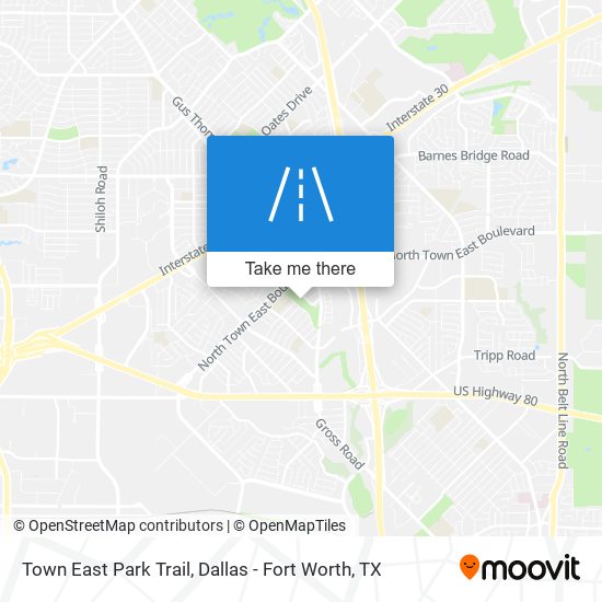 Town East Park Trail map