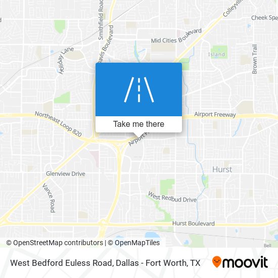West Bedford Euless Road map