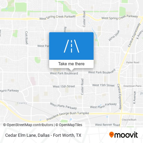 Cedar Elm Lane map