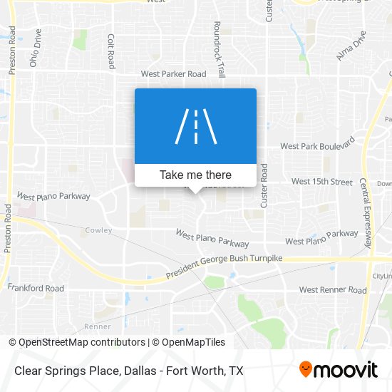 Clear Springs Place map