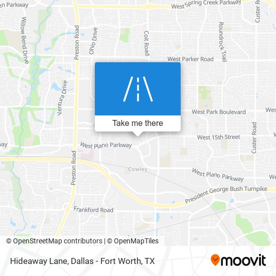 Hideaway Lane map