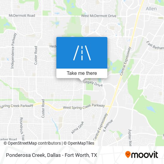 Ponderosa Creek map