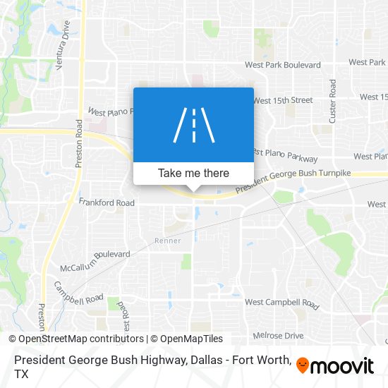 President George Bush Highway map