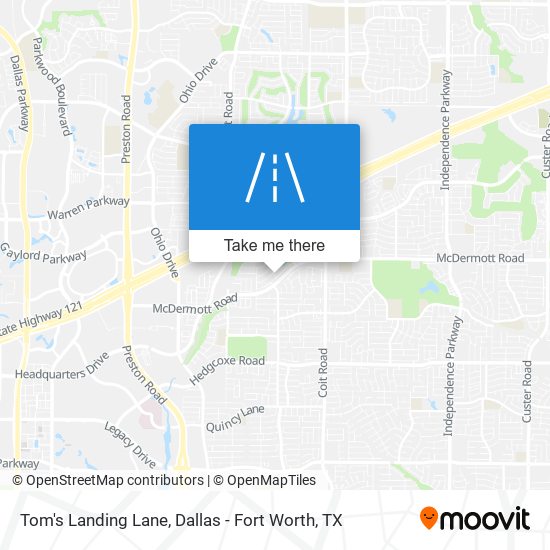 Tom's Landing Lane map