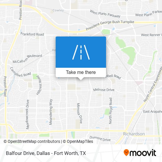 Balfour Drive map