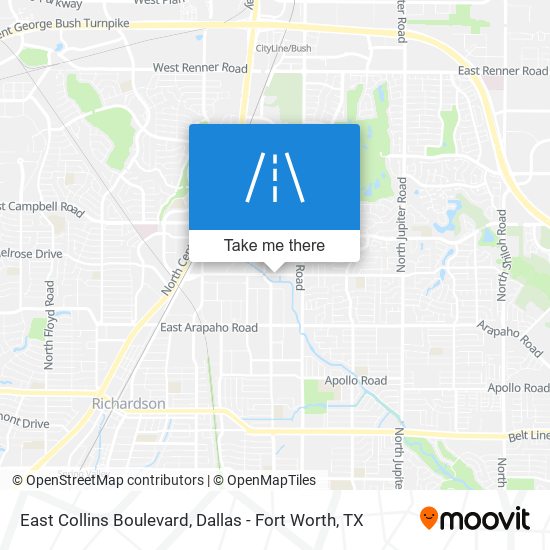East Collins Boulevard map