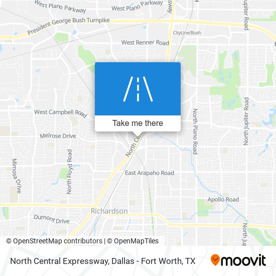 North Central Expressway map