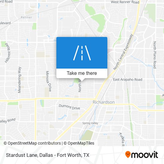 Stardust Lane map