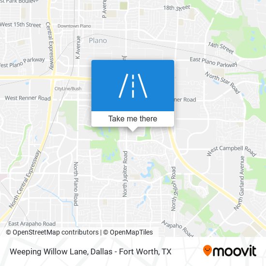 Weeping Willow Lane map