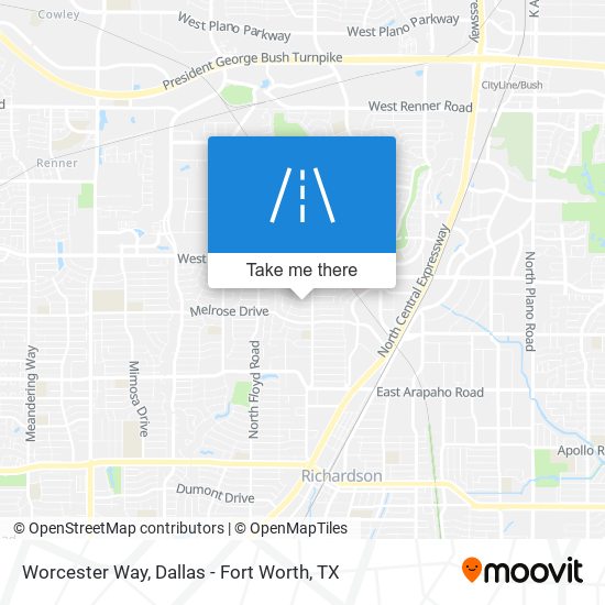 Mapa de Worcester Way