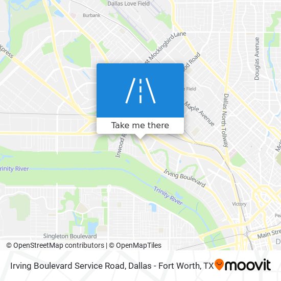 Irving Boulevard Service Road map